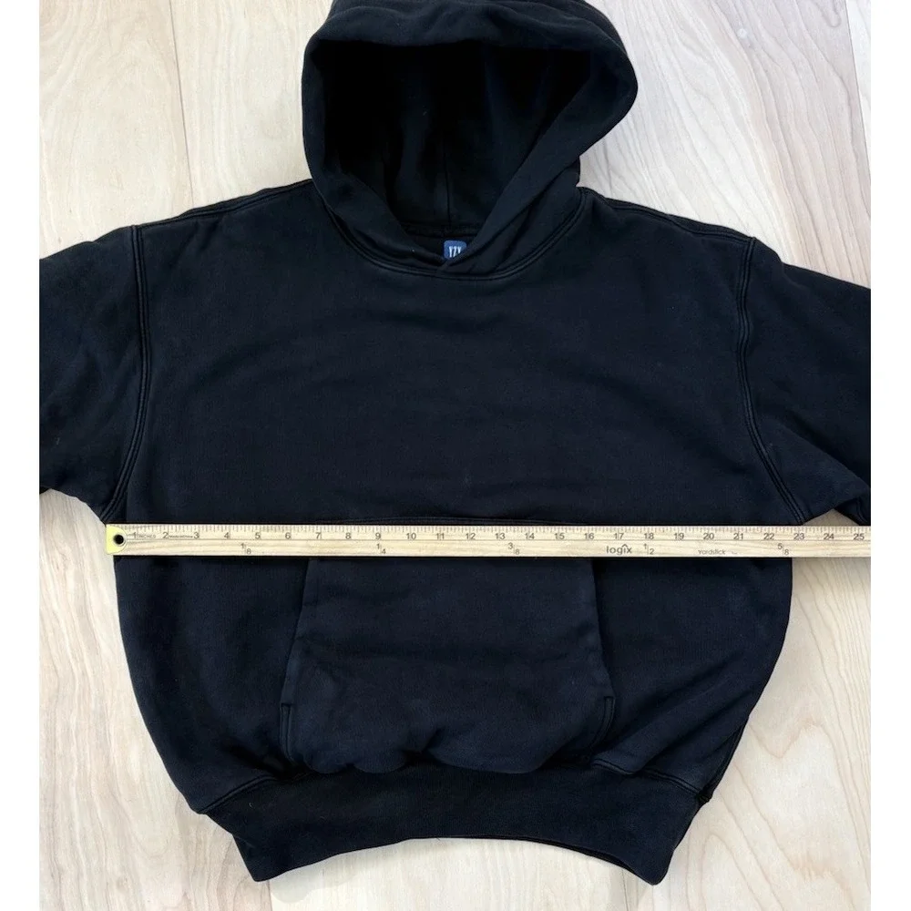 Gap YZY Yeezy Double Layer Pullover Hoodie Mens S Black Heavyweight Kanye West